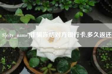 神木诈骗冻结对方银行卡,多久返还