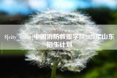 神木中国消防救援学院2021年山东招生计划