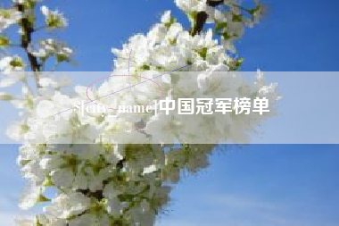 神木中国冠军榜单