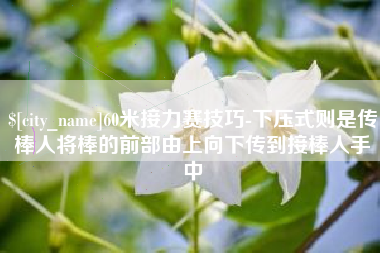 神木60米接力赛技巧-下压式则是传棒人将棒的前部由上向下传到接棒人手中