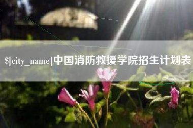 神木中国消防救援学院招生计划表