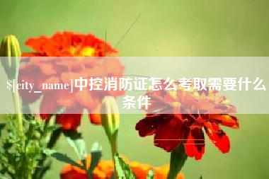 神木中控消防证怎么考取需要什么条件