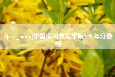 神木中国消防救援学院2020年分数线
